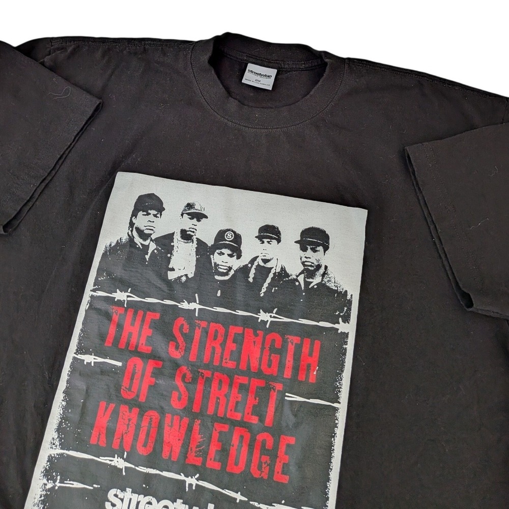 Streetwise NWA Strength of Street Knowledge T-Shirt Mens 2X Black Hip Hop Tee